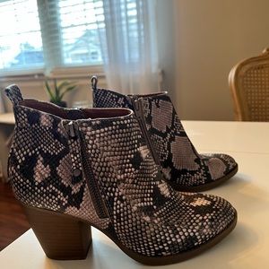 Faux snake skin boots